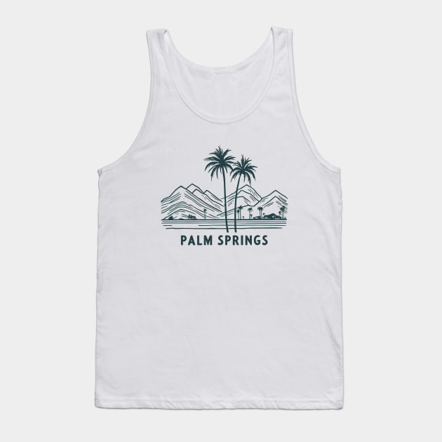 Palm Springs Retro Tank Top by Retro Travel Design